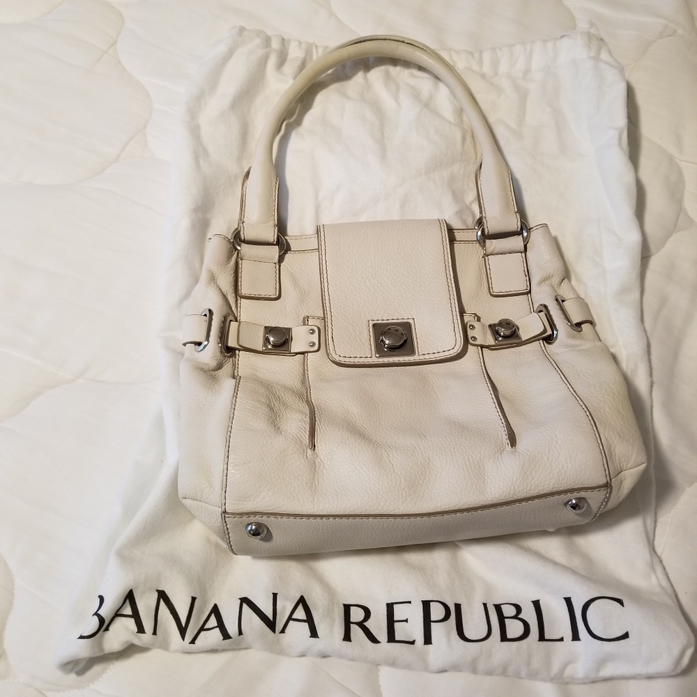 Banana Republic cream leather hobo purse